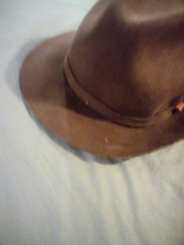 Vintage Eddie Bauer 100% Wool Brown Fedora Hat Made in The USA Sz Small Petite - Picture 4 of 6