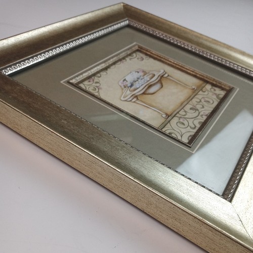 LINEN & THINGS Framed Art Scroll Sink, Brushed Gold-Antique Look 10x10 Frame - Picture 5 of 5
