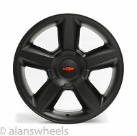 4 Chevy Suburban Tahoe Ltz Matte Black 20 Wheels Rims Red Bowtie 5308 4 Chevy Suburban Tahoe Ltz Matte Black 20 Wheels Rims Red Bowtie 5308