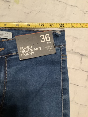 D&CO. Denim + Company Skinny Jeans Women's XST Tall Blue Elastic Waist High Rise - Picture 4 of 7