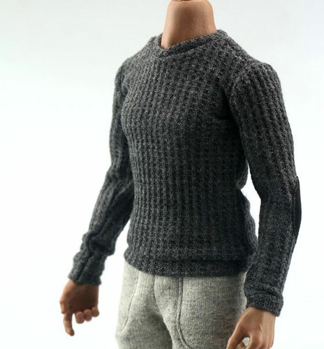 1/6 Scale Soldier Elbow Patch Sweater Model for 12" Male Figure Doll Toys - Picture 7 of 13