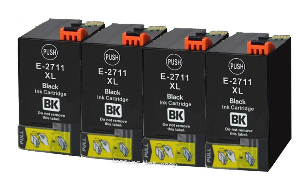 4 Compatible E2711 Black Ink Cartridge for Epson WF 3620 WF 7620DTWF WF 3640DTWF