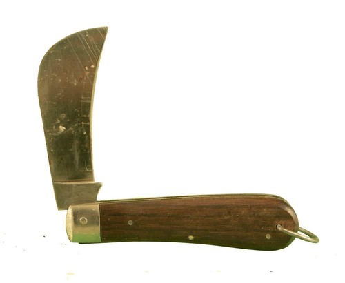 HAWKBILL GARTENMESSER MIT HARTHOLZGRIFFEN - JAPAN UM 1954 REF 9198K - Bild 3 von 4