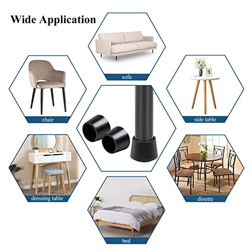 Chair Leg Tips Caps Non Slip 1'' Rubber Folding Chair Leg Caps Furniture Feet Co - Picture 6 of 6