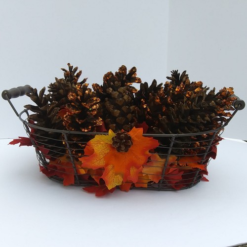 Fall Arrangement Pinecones Thanksgiving Centerpiece, Fall Centerpiece Home Decor - Picture 2 of 8