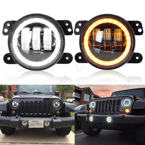 7" Round LED Headlights & 4" Fog Lights Combo Kit For Jeep Wrangler JK 2008-2015 - Picture 18 of 20