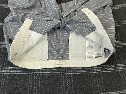 Dockers Levi Strauss Mens Gray W/White Stripes Cotton Shorts 38 x 9 Side Pocket - Picture 7 of 11