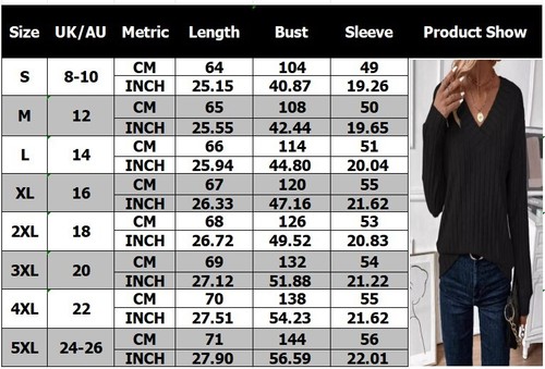 Damen Frauen Freizeit Tops Langarm V-Ausschnitt Strick Shirts Pullover Oberteil HEISS - Bild 2 von 18