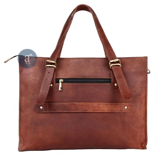 Elegant Leather Handmade Everyday Womens Leather Style Work Bag Perfect Gift - Picture 2 of 18