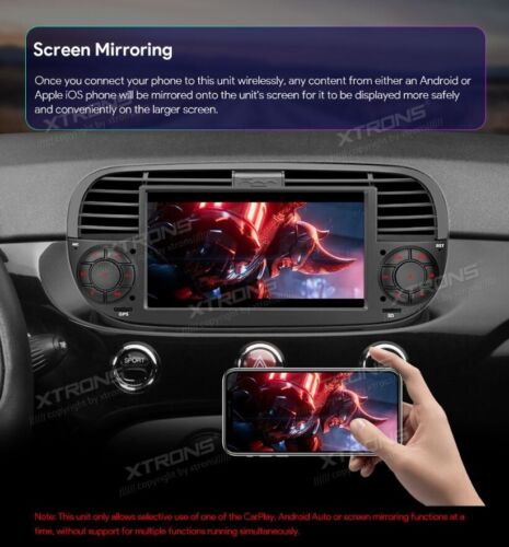 CAR TABLET NERO PER FIAT 500 AUTORADIO ANDROID OS 4G RAM + 64G ROM WI-FI GPS 7" - Foto 8 di 13