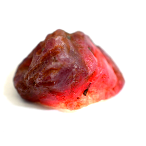 Muestra de corindón rubí rojo natural sin calentar 66 quilates faceta extraída de tierra áspera - Imagen 3 de 8