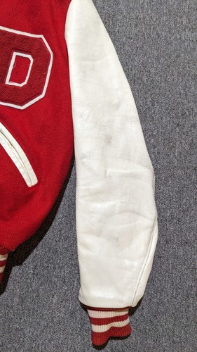 Vintage Wool Leather Varsity Letterman Jacket Davenport West Iowa Delong - Picture 5 of 17