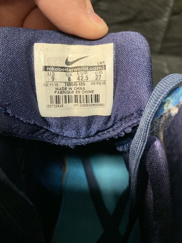 Nike Hyperdunk 2015 TB, Men's Size  9 Blue/White, 749645-405 - Picture 9 of 12