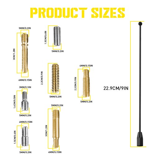 9" Black Stainless Antenna Mast Power Radio AM/FM for FORD RANGER 1983-2011 New - Picture 9 of 10