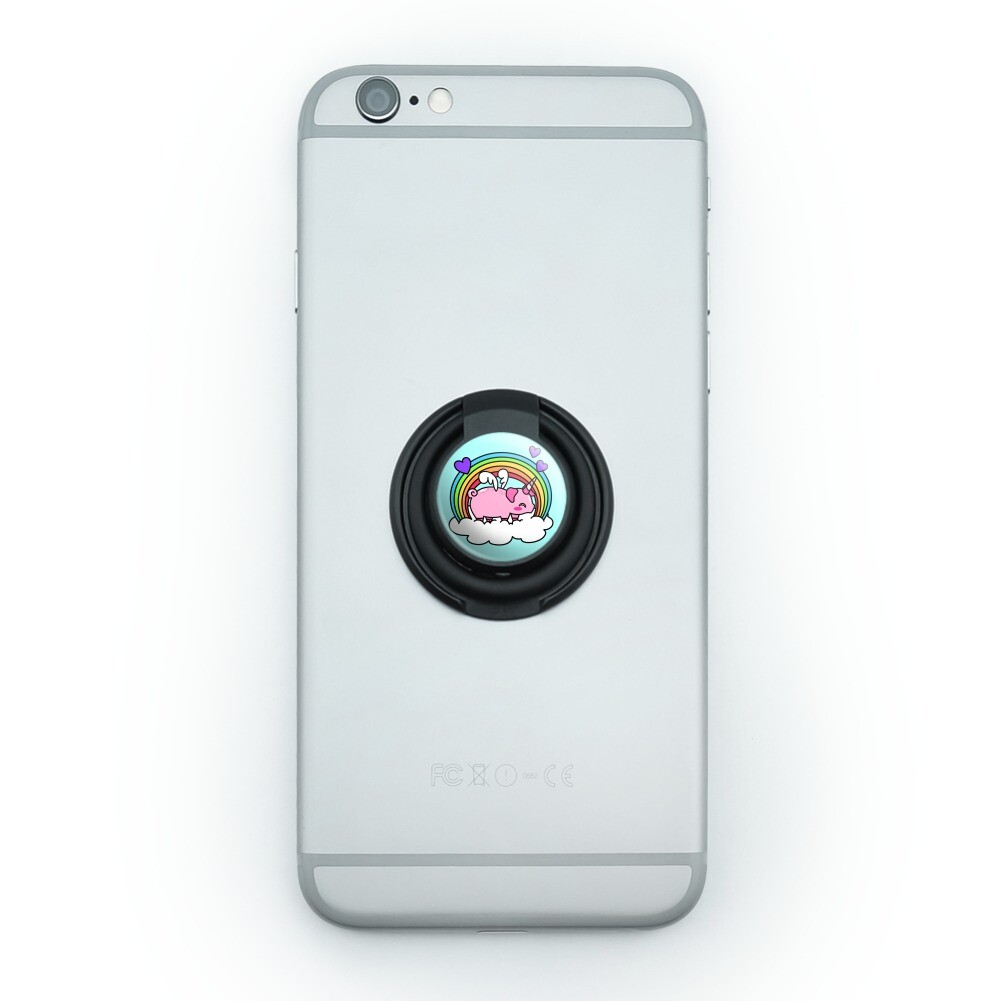 Cute Unicorn Pig with Rainbow Mobile Smart Phone Finger Ring Grip Holder  Stand