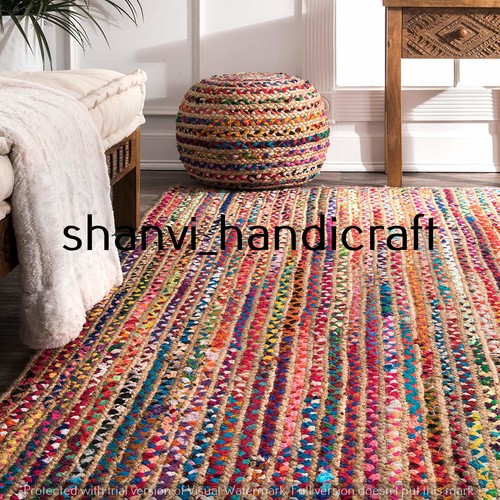 Multicolor Trenzado Alfombra 1.5x2.4m Decoración Hogar Rectángulo Suelo - Imagen 4 de 4