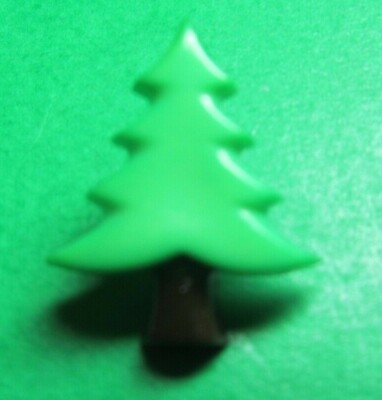 (1) LAMODE 3/4'' EVERGREEN TREE CHRISTMAS CRAFT EMBELLISHMENT BUTTON NOS (R340)