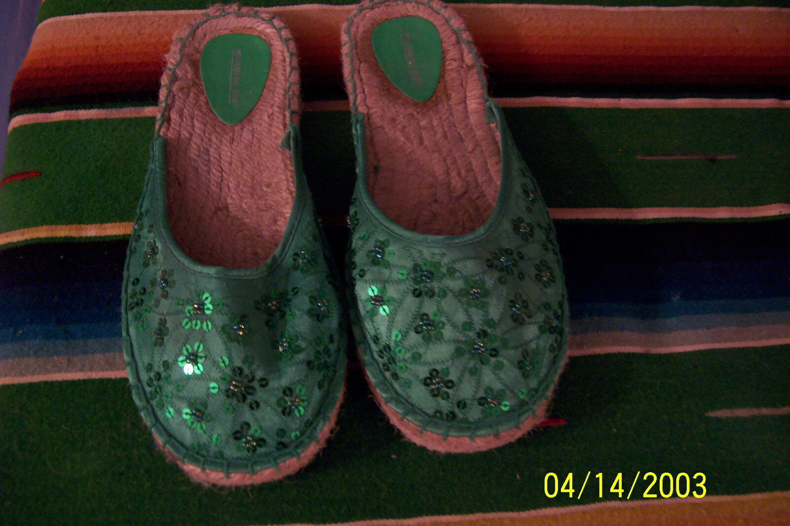 Green Satin/Sequin Mules8 eBay