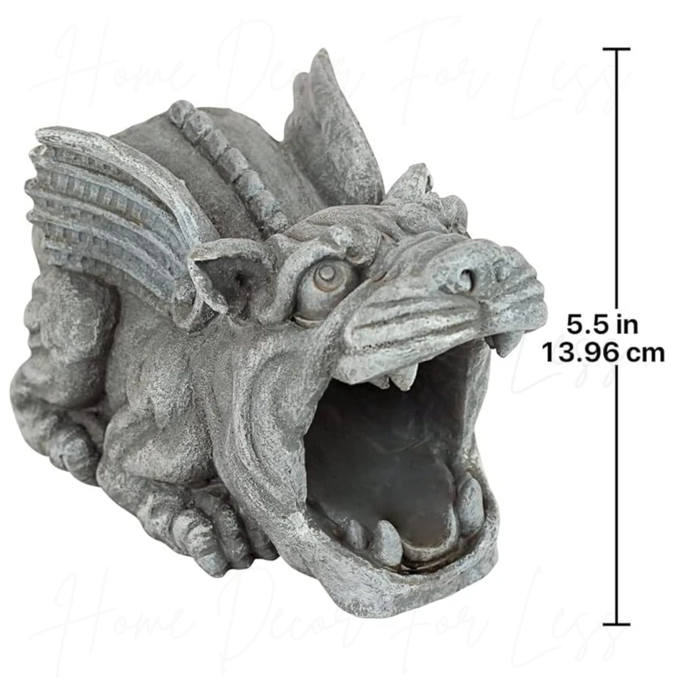 Extensión de cubierta de bajante de gárgola estatua de jardín de canalón de lluvia escultura Foto 2 de 4