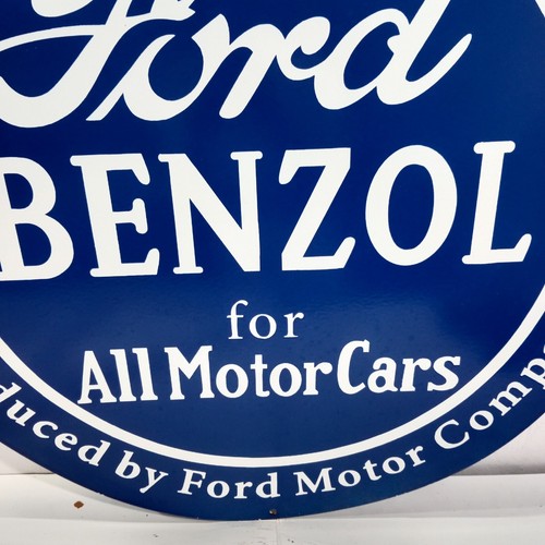 Ford Benzol Porcelain Enamel Sign 30 x 30 Inches 1 Side - Picture 5 of 6