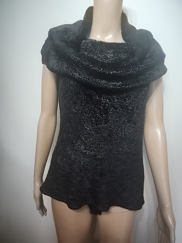 Christian Dior Black Boucle Cowl Neck Sleeveless Top Size FR 38 US 6
