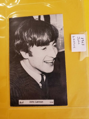 Lote de 2 ~ 1963 postales vintage de John Lennon raras gira de conciertos de 3 1/4" x 5 1/4" - Imagen 6 de 8