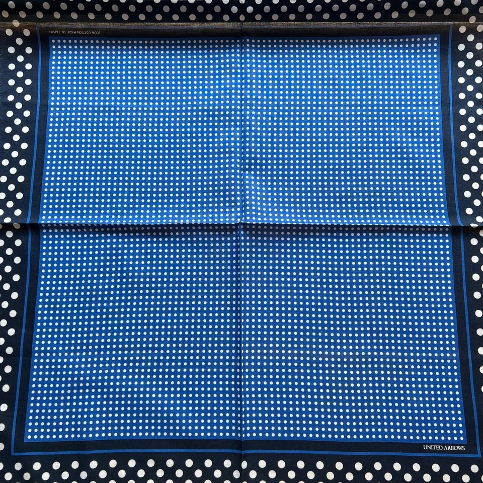 PAÑUELO HOMBRE BOLSILLO CUADRADO VINTAGE AZUL LUNARES ALGODÓN LISO 20" A0897 Foto 2 de 3
