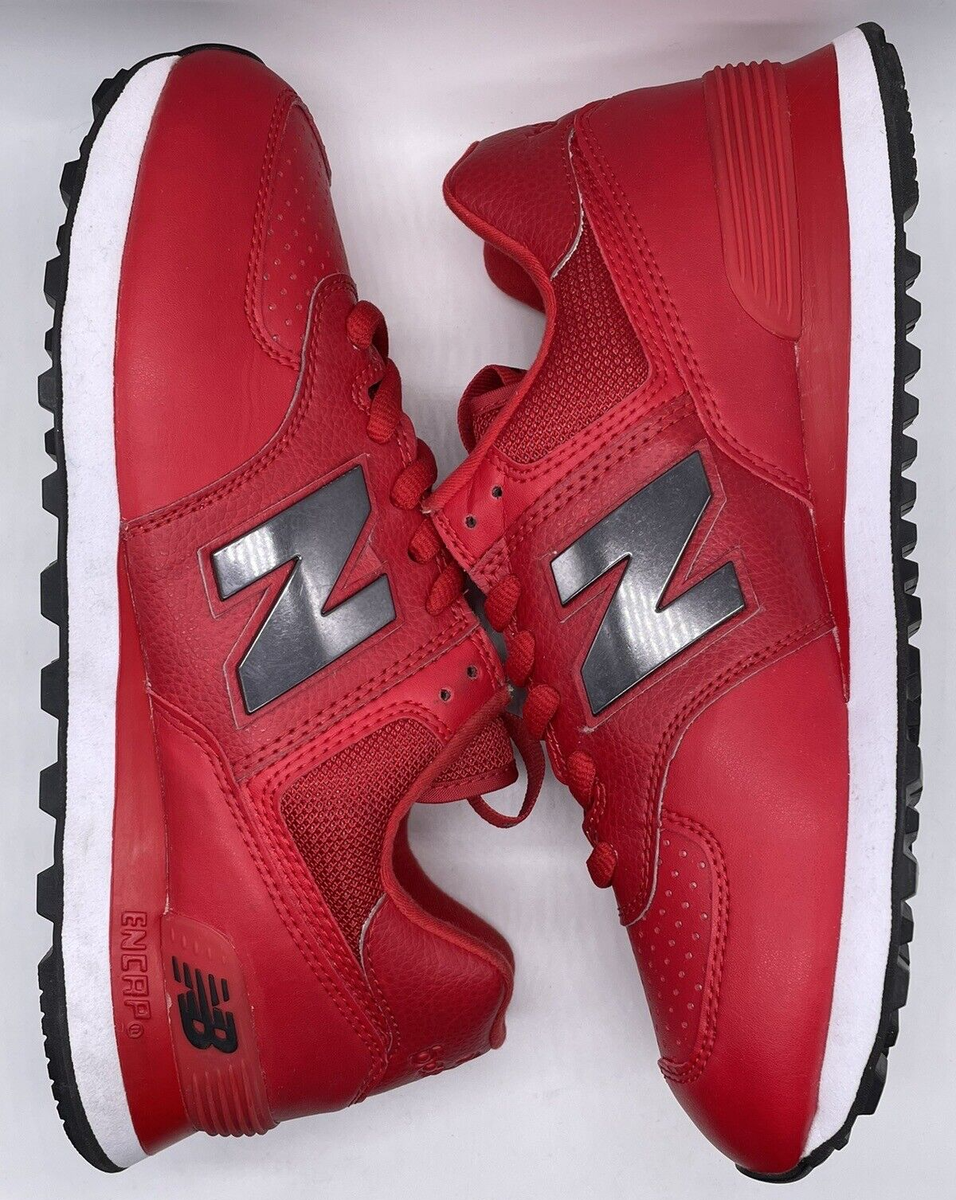 New Balance 574 Metal Sport Team Red Leather ML574SOY Size 7.5 D