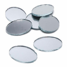 2 x 1.5 inch Glass Craft Small Oval Mirrors 24 Pieces Oval Mirror Mosaic Tiles