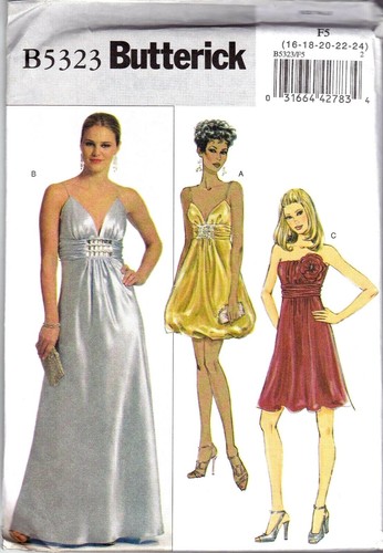 Butterick B5323 Partykleid/Formell/2 Längen/Schnittmuster 8-14/16-24 - Bild 3 von 4