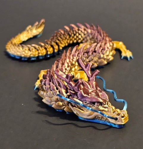 Impreso en 3D. Dragón bigote chino. Juguete Flexi articulado. Regalo Navidad - Imagen 30 de 148