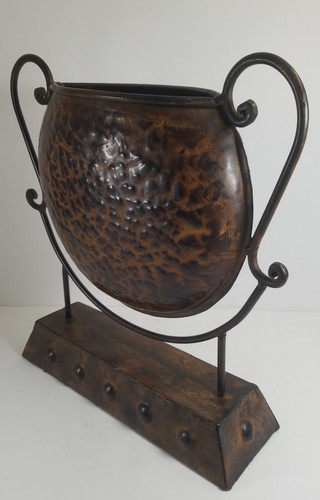 Arte metálico estilo gong decoración mesa metal marrón rústico - Imagen 3 de 9