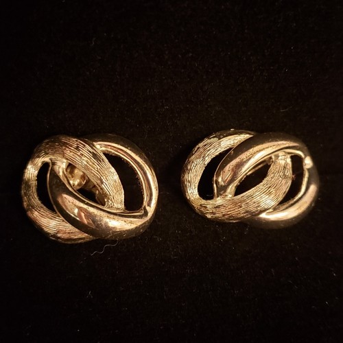 Vintage Napier MCM Silver Tone Knot Clip On Earrings In Excellent Condition  - Picture 1 of 2