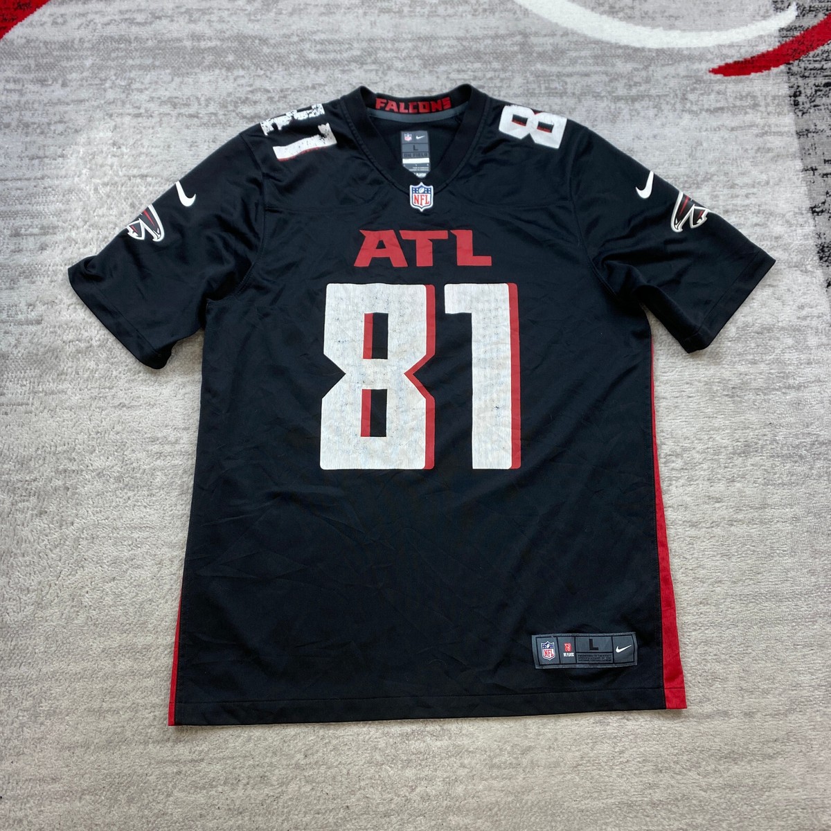 Nike Atlanta Falcons Hayden Hurst Jersey Large Black Red #81