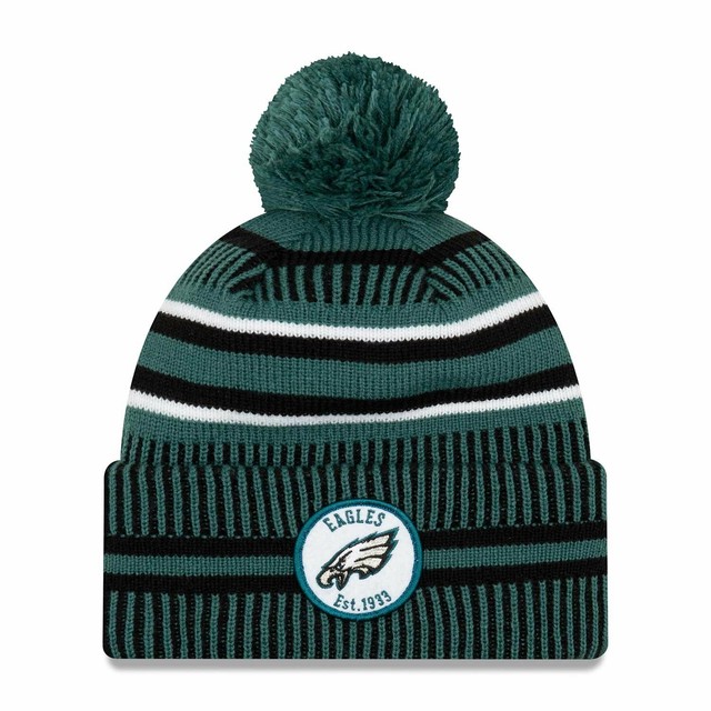 NFL Philadelphia Eagles Sideline 2019 Bobble Wollmütze cuffed knit hat NewEra NFL Philadelphia Eagles Sideline 2019 Bobble Wollmütze cuffed knit hat NewEra