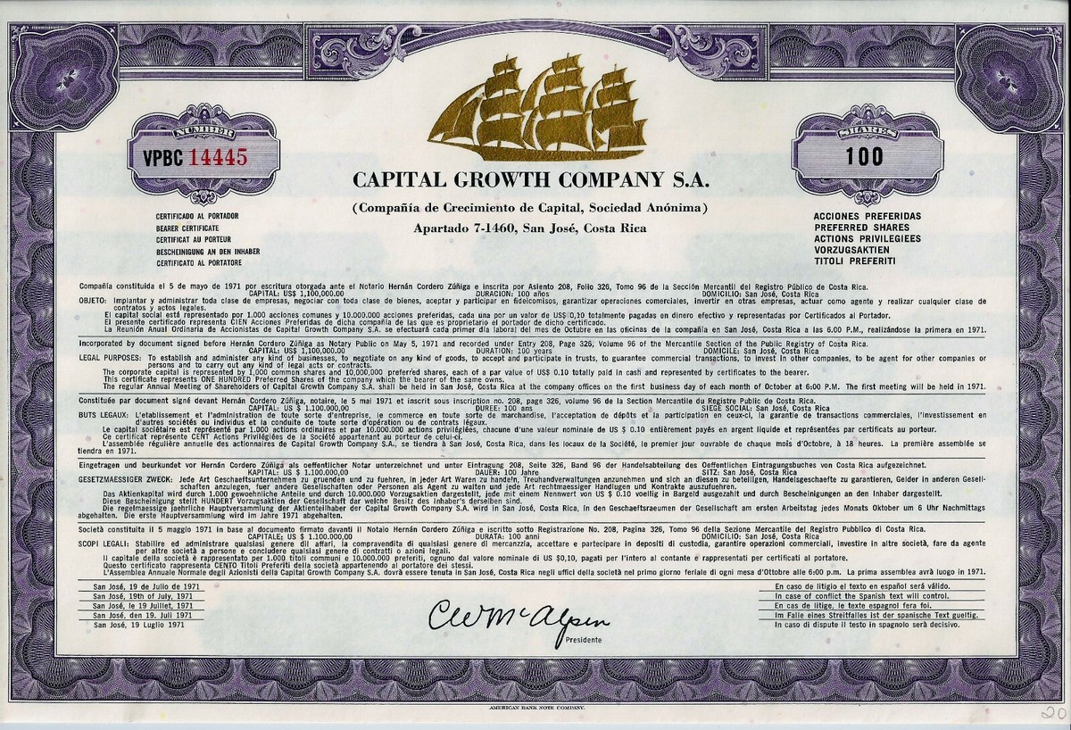 Capital Social Valor Acciones Cap Sa Sociedad Anonima Cap Valor