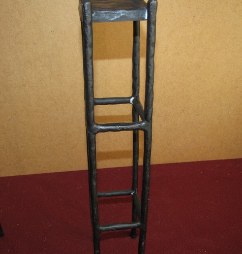 3 Vintage Wrought Iron Ladder-Back Chairs Plant Candle Doll Display Bookends - Picture 5 of 18