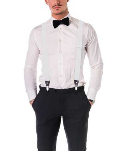 Buyless Bretelle Moda Uomo 48 Elasticizzate Cinghie Regolabili 1 1/4 - Forma Y - Foto 70 di 133