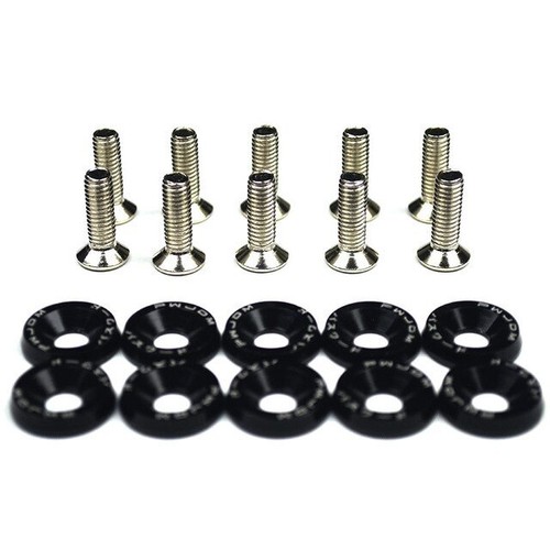 10-40×JDM Billet Gasket Fender Bumper Washer Engine Bay Decor M6 Dress Up Kit - Bild 5 von 16