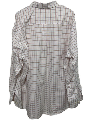 Men's Peter Millar Casual Shirt, Size XL, White, Purple and Orange Check, Sharp! - Picture 2 of 8