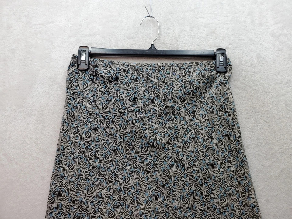 Studio M A Line Skirt Womens Small Blue Multi Geo Print Silk Lined Elastic Waist - Image 3 of 4