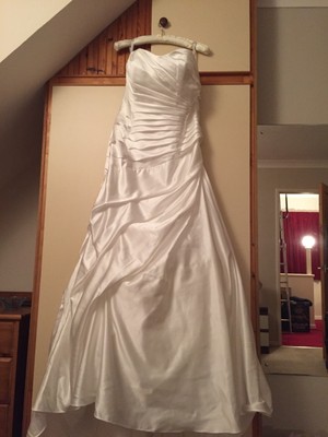 satin ruched wedding dress