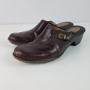 Clarks-Artisan-Womens-Brown-Leather-Slip-On-Mules-Size-6-5M