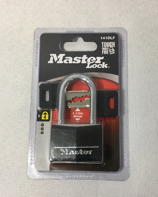 (1) Master Lock 141DLF Black Covered Solid Body Padlock, 1-1/2'' Shackle, 1-9/16''