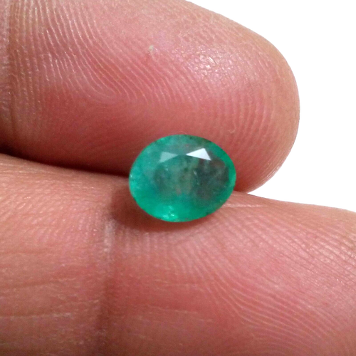 Única piedra preciosa suelta facetada verde superior 1,90 crt esmeralda colombiana forma ovalada - Imagen 4 de 7