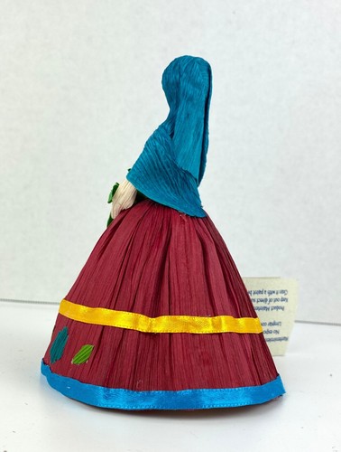 Maishülse Puppe "Lupita" Blumenverkäufer Pose mexikanische Volkskunst neu mit Etikett Handarbeit - Bild 5 von 10