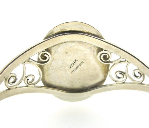 Morningstar Sterling Silver Agate Stone Vintage Cuff Bracelet 7'' - Bild 6 von 7