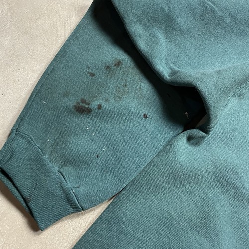 Vintage Thrashed Destroyed Sweatshirt 90s Dark Green XL Distressed - Picture 8 of 13