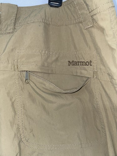 Pantalones Cortos Marmot Para Hombre 40 Caqui Senderismo Aire Libre Ligeros Nylon Bolsillo con Cremallera - Imagen 6 de 8