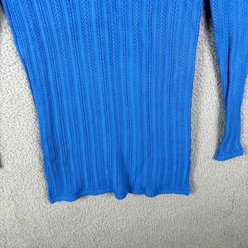 Ralph Lauren Black Label Tunic Medium Blue Open-Knit Heavy Cable Knit Lace-Up - 第 16/17 張圖片